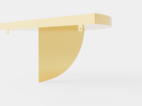 Metal Wall Shelf Gold 3D Модель