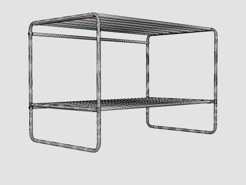 Shoe rack in lacquered metal 3D Model