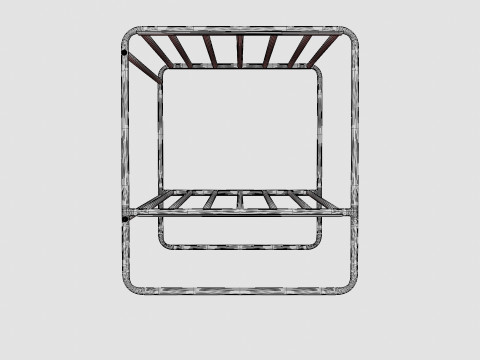 Shoe rack in lacquered metal 3D Model