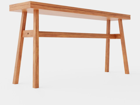 Wooden Bench Brown Modelo 3D