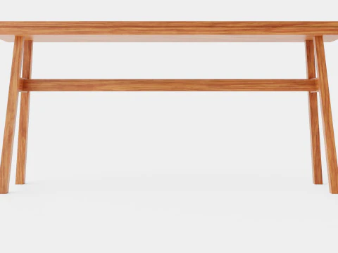 Wooden Bench Brown 3D Model