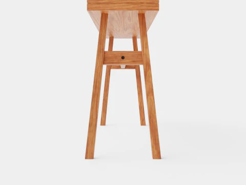 Wooden Bench Brown 3D Model