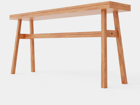 Wooden Bench Brown 3D Model