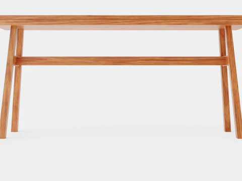 Wooden Bench Brown 3D Model