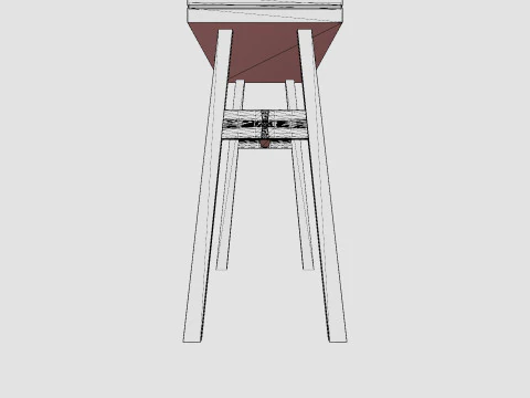 Wooden Bench Brown 3D Model