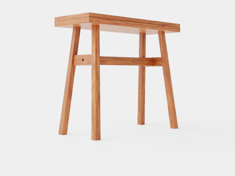 Wooden Stool Brown Modelo 3D