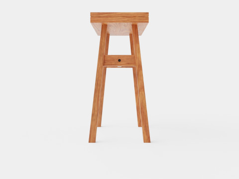 Wooden Stool Brown 3D मॉडल