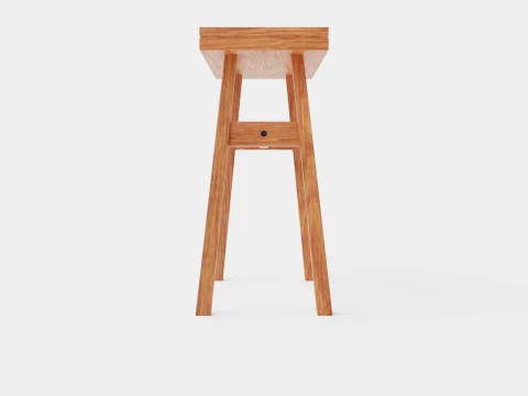 Wooden Stool Brown 3D Model