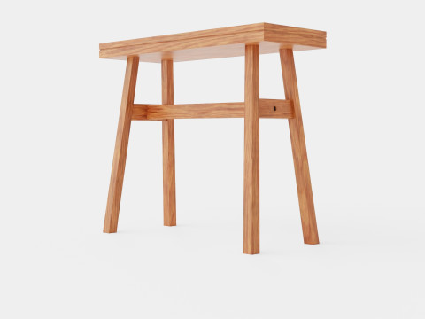 Wooden Stool Brown 3D मॉडल