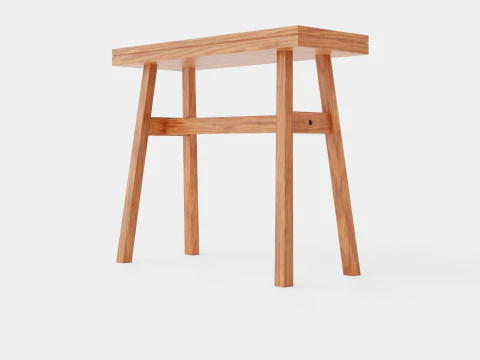 Wooden Stool Brown 3D Model
