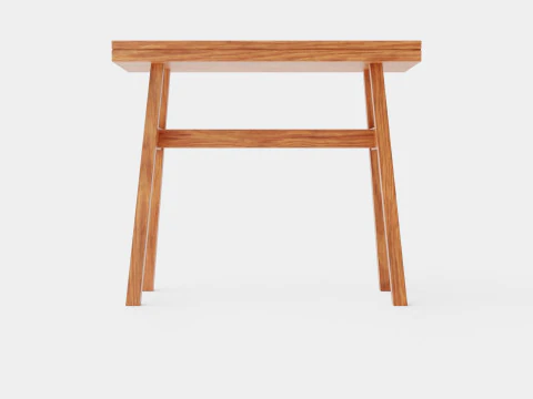 Wooden Stool Brown 3D Model