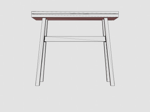 Wooden Stool Brown 3D मॉडल