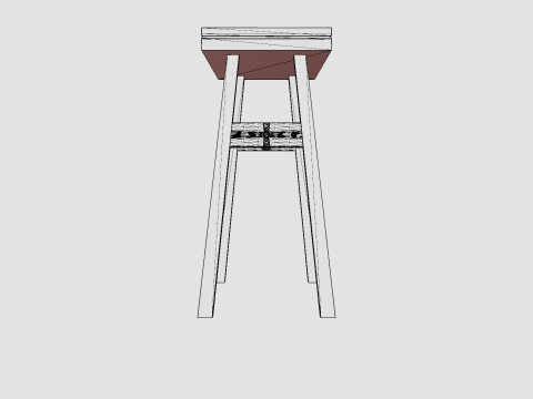 Wooden Stool Brown 3D मॉडल