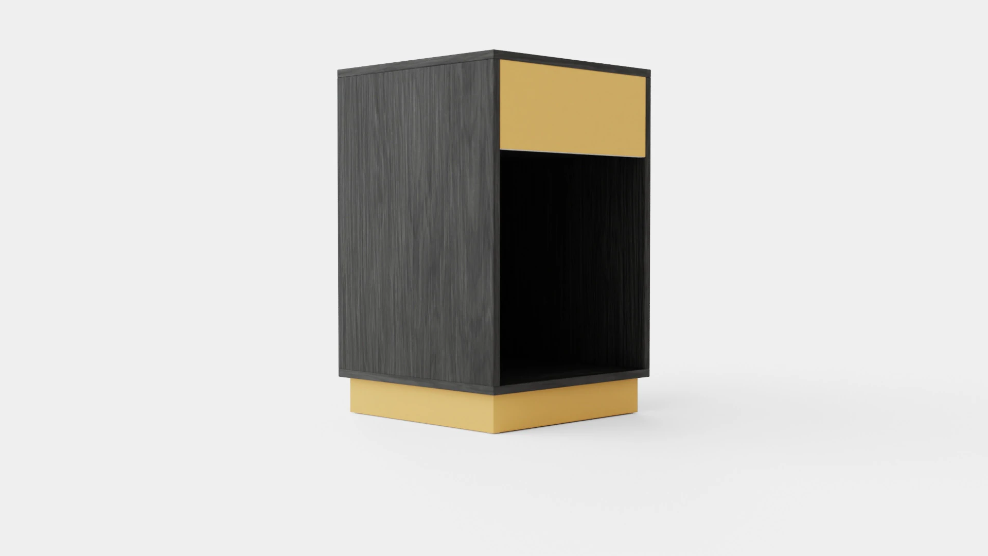 Bedside Table With a Drawer Black 3D Model .c4d .max .obj .3ds .fbx .stl .blend 