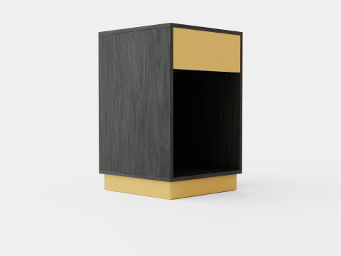 Bedside Table With a Drawer Black 3D Model