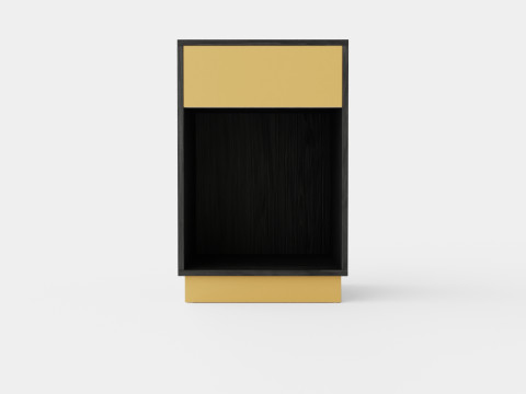 Bedside Table With a Drawer Black Model 3D