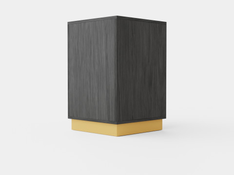 Bedside Table With a Drawer Black Model 3D