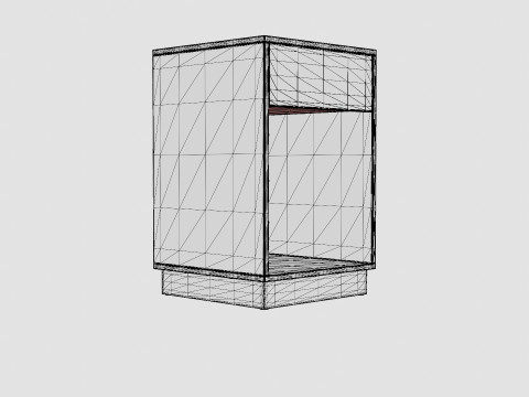 Bedside Table With a Drawer Black Model 3D
