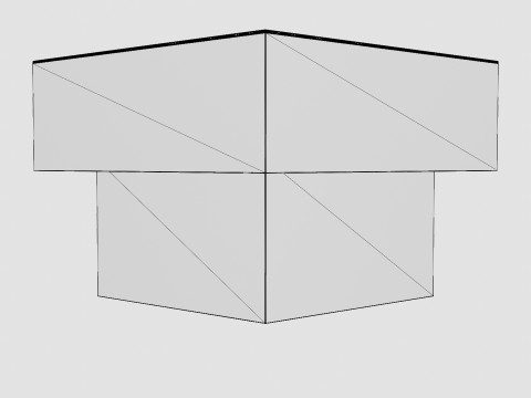 Glass-top Side Table Black Gold 3D Model