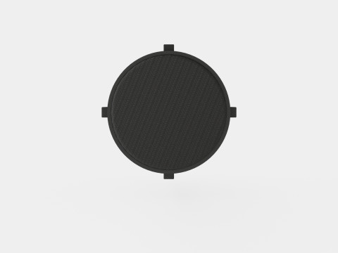 Stool with Rattan Seat Black 3D Model
