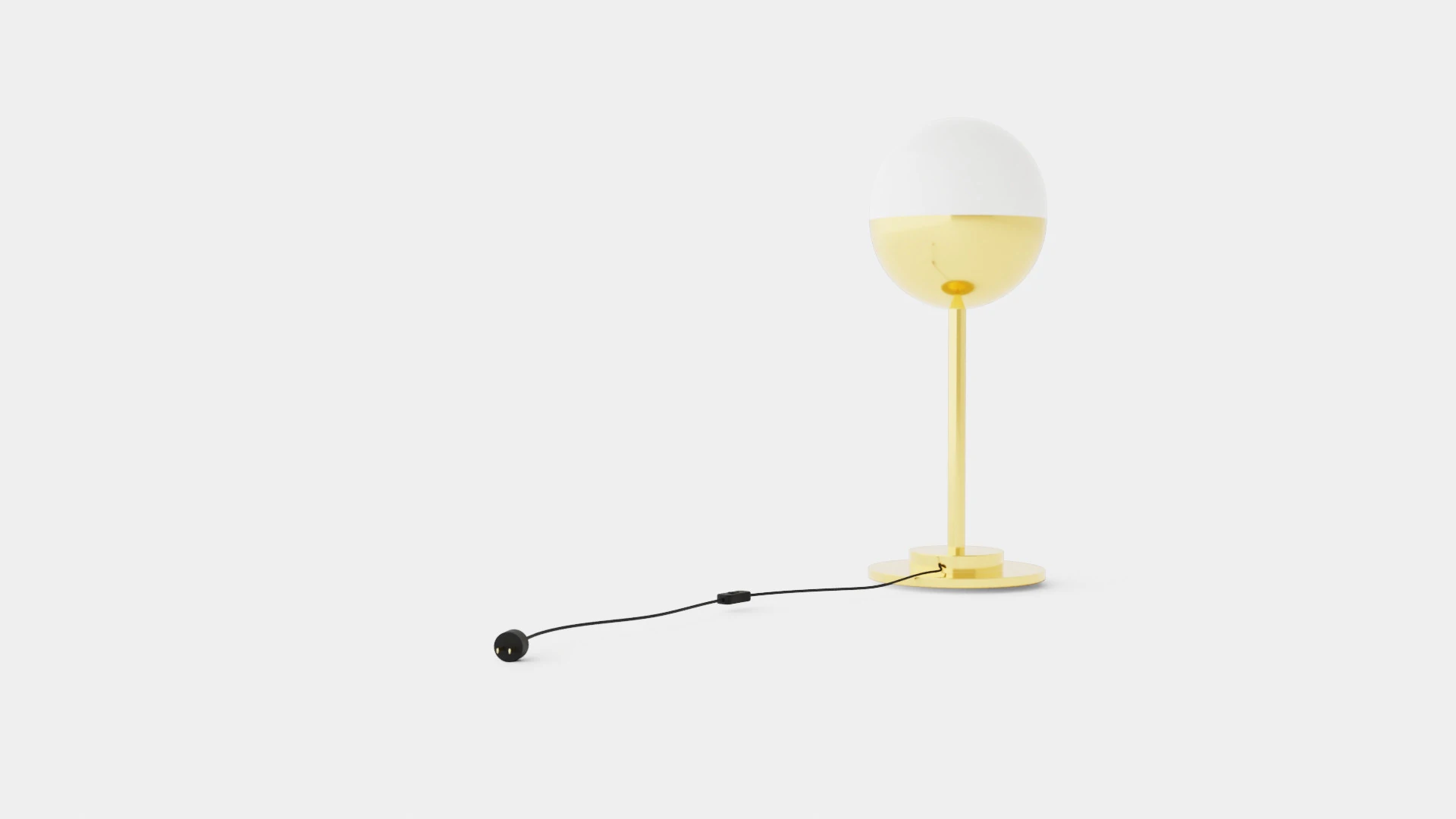 Round Glass Table Lamp Gold 3D Model .c4d .max .obj .3ds .fbx .stl .blend 