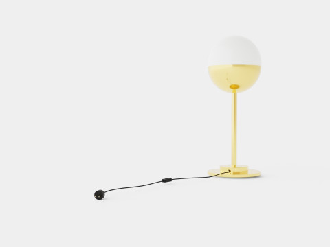 Round Glass Table Lamp Gold Modelo 3D