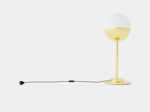 Round Glass Table Lamp Gold 3D Model