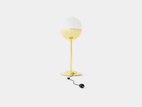 Round Glass Table Lamp Gold 3D Model
