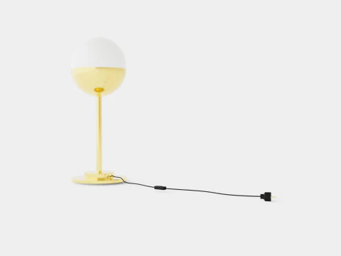 Round Glass Table Lamp Gold 3D Model
