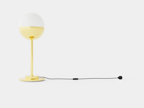 Round Glass Table Lamp Gold Modelo 3D