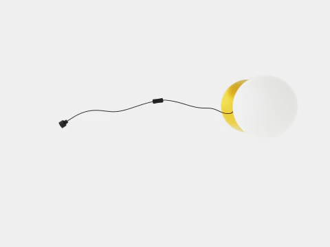 Round Glass Table Lamp Gold 3D Model