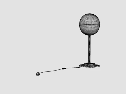 Round Glass Table Lamp Gold 3D Model