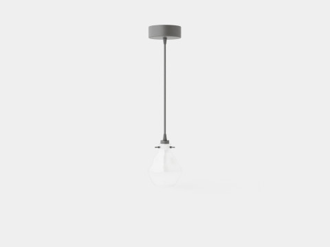 Glass Pendant Light Black Transparent 3D Model