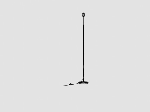 Metal Floor Lamp Gold 3D Model