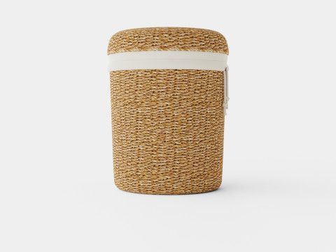 Cylinder-shaped laundry basket 3D Model