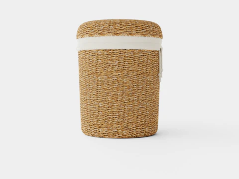 Cylinder-shaped laundry basket 3D Model