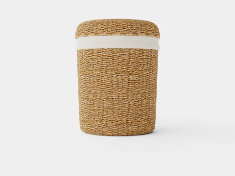 Cylinder-shaped laundry basket 3D Model