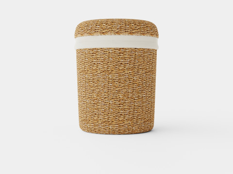 Cylinder-shaped laundry basket 3D Model