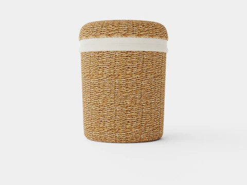 Cylinder-shaped laundry basket 3D Model