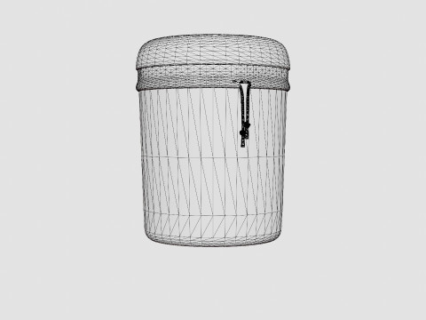Cylinder-shaped laundry basket 3D Model