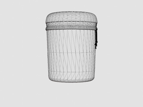 Cylinder-shaped laundry basket 3D Model
