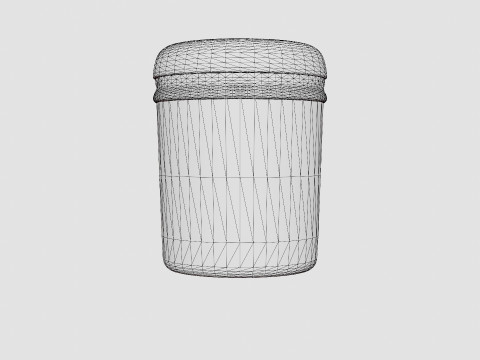 Cylinder-shaped laundry basket 3D Model