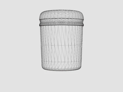 Cylinder-shaped laundry basket 3D Model