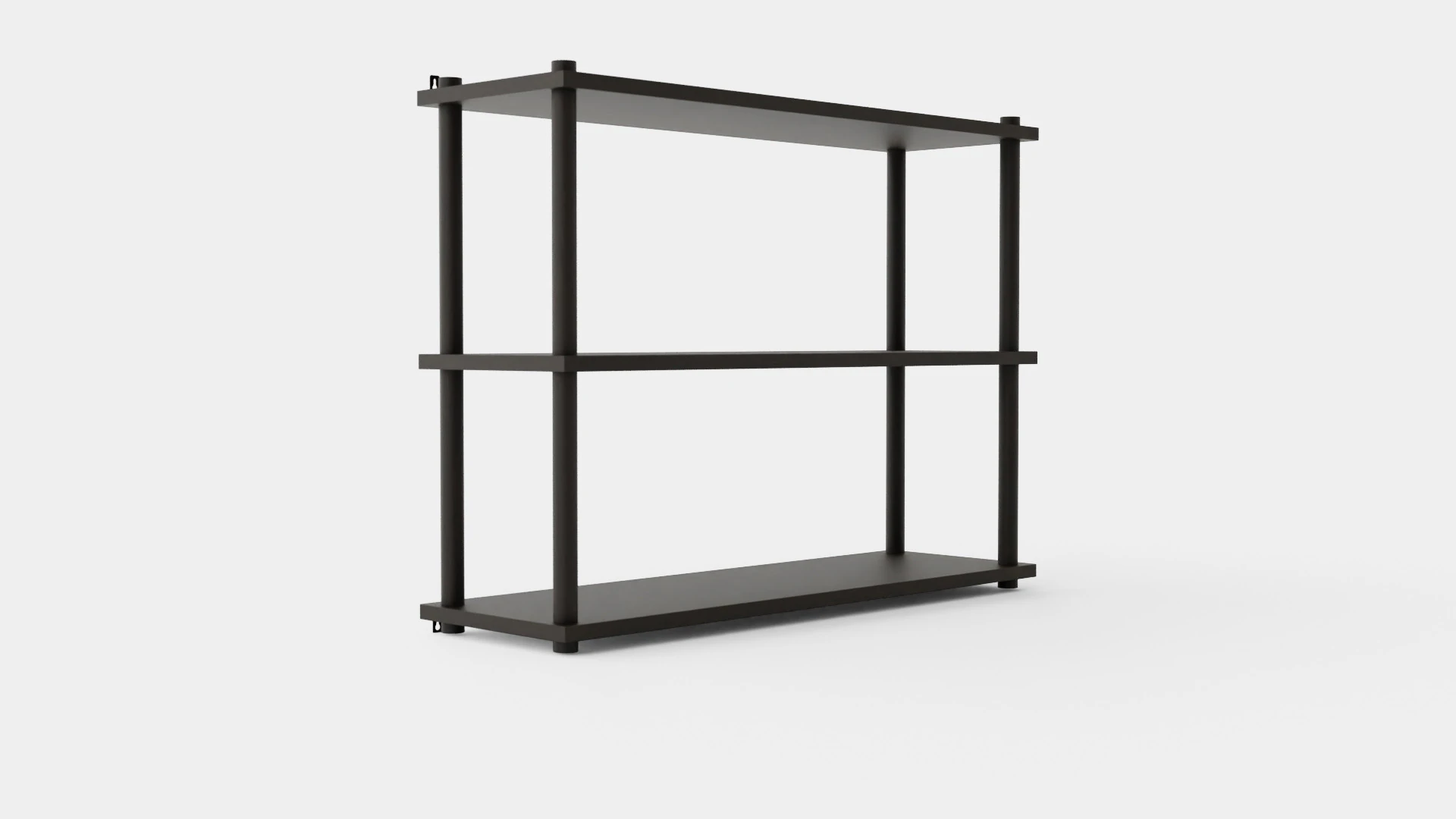 Wooden Wall Shelf Dark Brown 3D Model .c4d .max .obj .3ds .fbx .stl .blend 