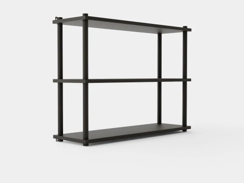 Etag&egrave;re murale en bois marron fonc&eacute; Modèle 3D