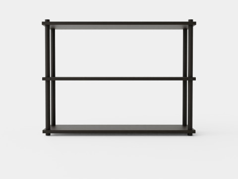 Wooden Wall Shelf Dark Brown 3D Model