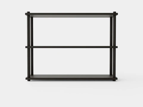 Wooden Wall Shelf Dark Brown 3D Model
