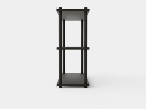 Wooden Wall Shelf Dark Brown 3D Model