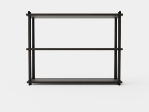 Wooden Wall Shelf Dark Brown 3D Model