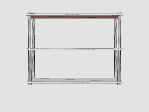Wooden Wall Shelf Dark Brown 3D Model